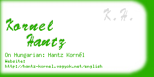 kornel hantz business card